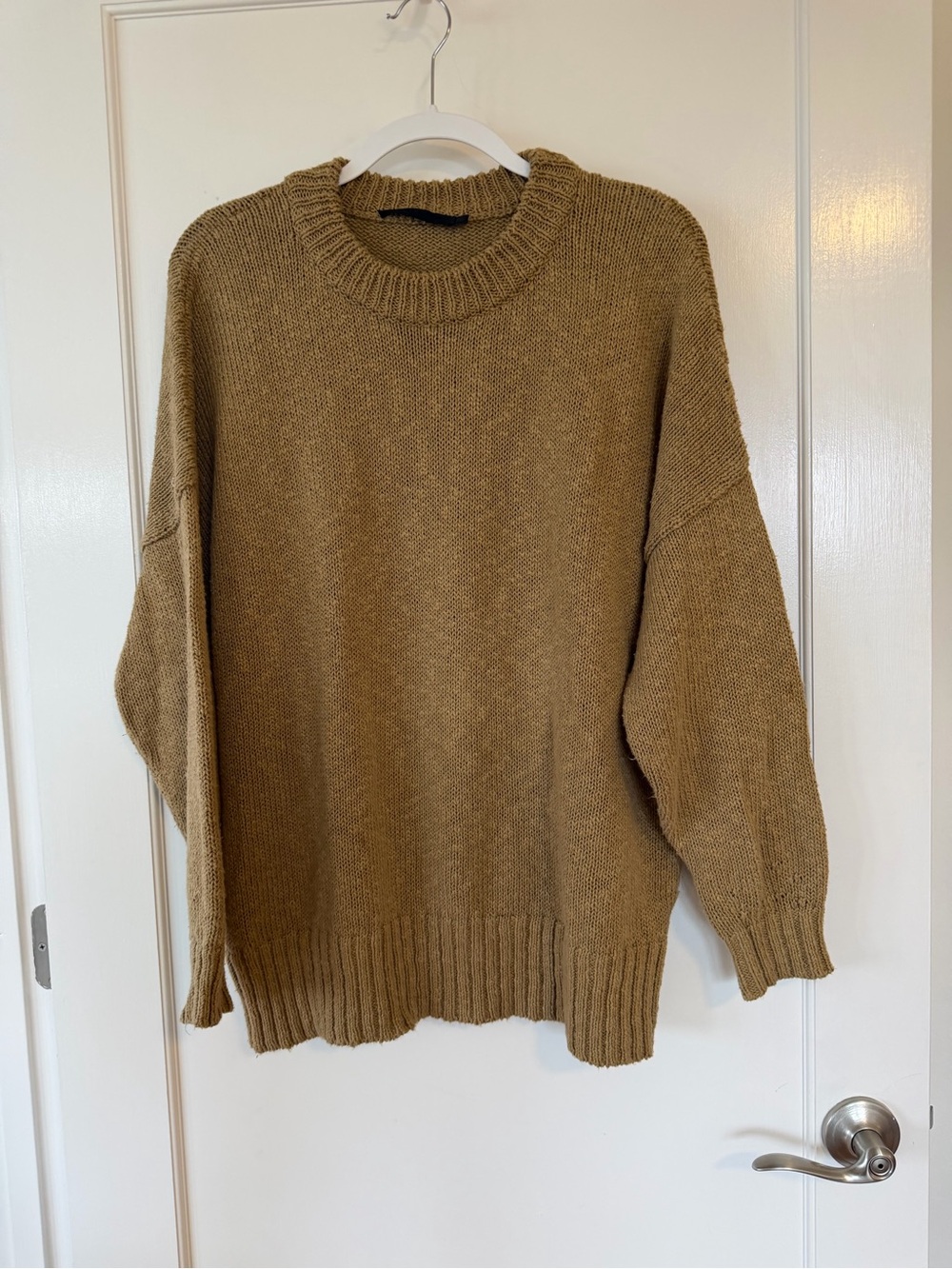 Jenni Kayne Oversized Crewneck Sweater in Camel Brown